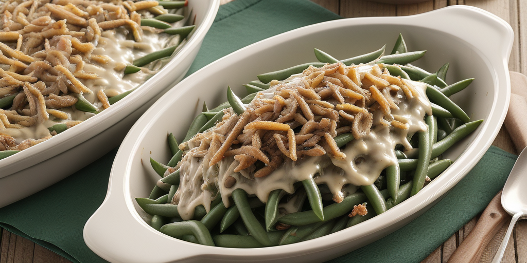 green bean casserole with worcester sauce