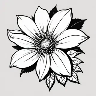 flower clip art black and white
