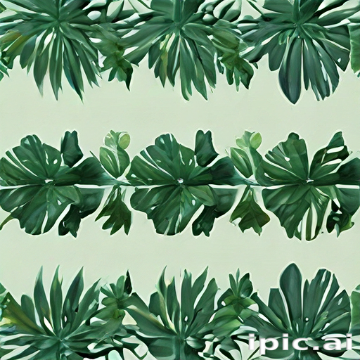 Vibrant Tropical Leaves Pattern Creating a Lush Greenery Background Design