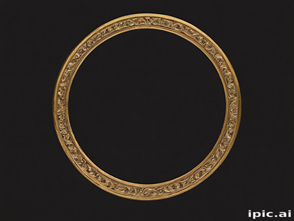 Elegant Vintage Oval Frame with Intricate Decorative Patterns on Black ...