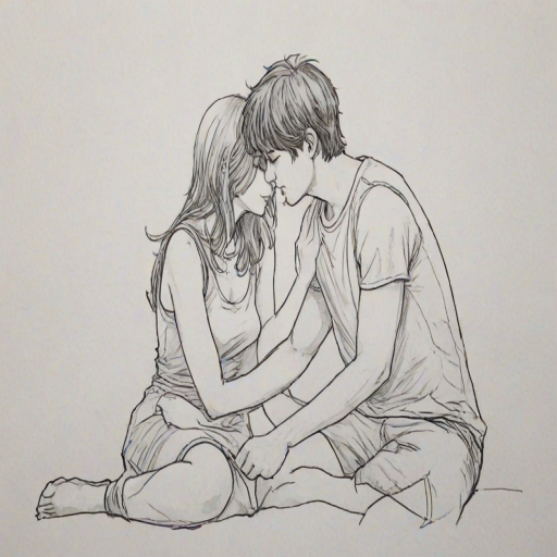 couples drawing poses
