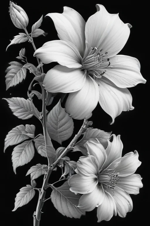 flower clip art black and white