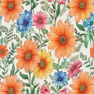drawings of flowers in color