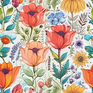 color drawing flowers