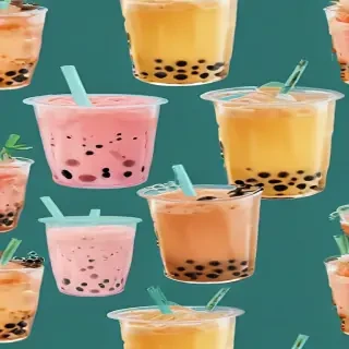 aesthetic boba tea background