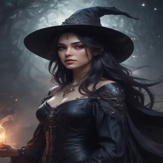beautiful dark witch fantasy art