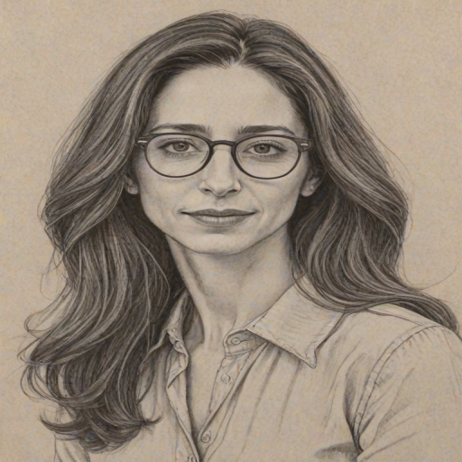 Sublime Marin Hinkle, pencil sketch, portrait of Stunning woman 1975s in glasses, hair style beatnik, outline, clear lines, fine lines, 8k