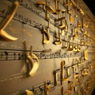 gold music notes