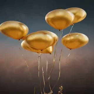 golden balloons