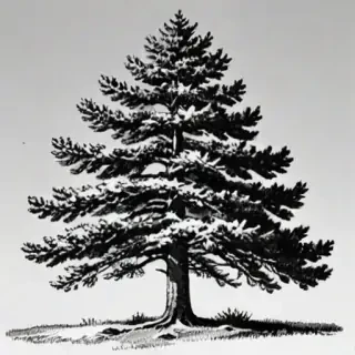 pine tree clip art black and white
