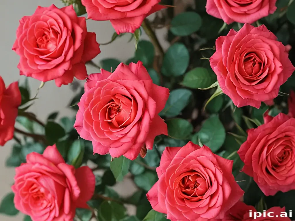 roses in background