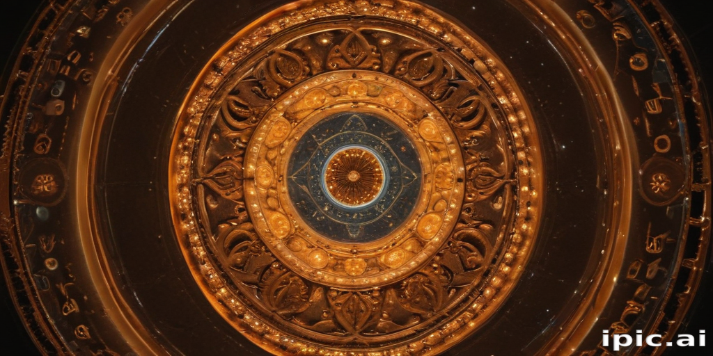 Intricate Circular Design Featuring Ornate Patterns and Illuminated Details