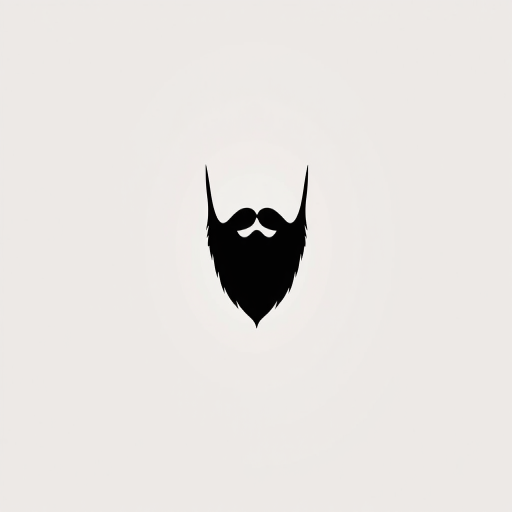 create a minimalist vector illustration of a stylized beard silhouette, using a DSLR camera with a 50mm lens at f/1.8, set to a low ISO of 100, in a studio setting with soft diffused lighting to enhance clarity and contrast
