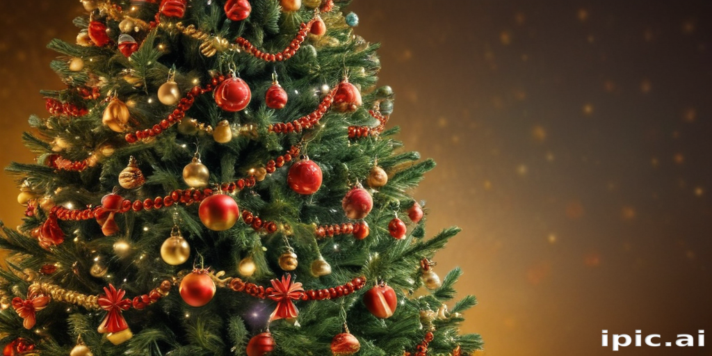 Beautifully Decorated Christmas Tree with Ornaments and Festive Lights ...