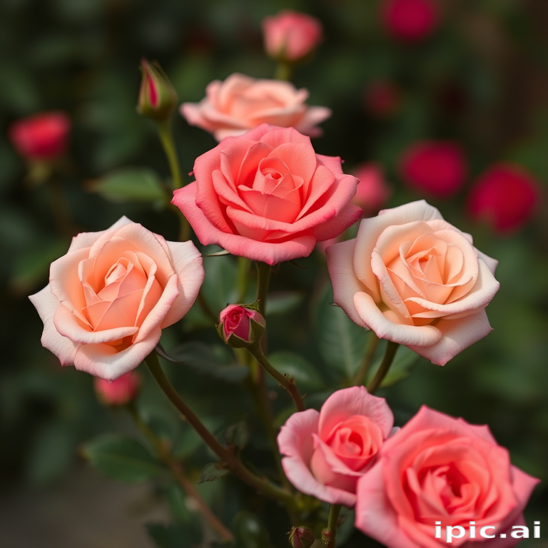roses in background