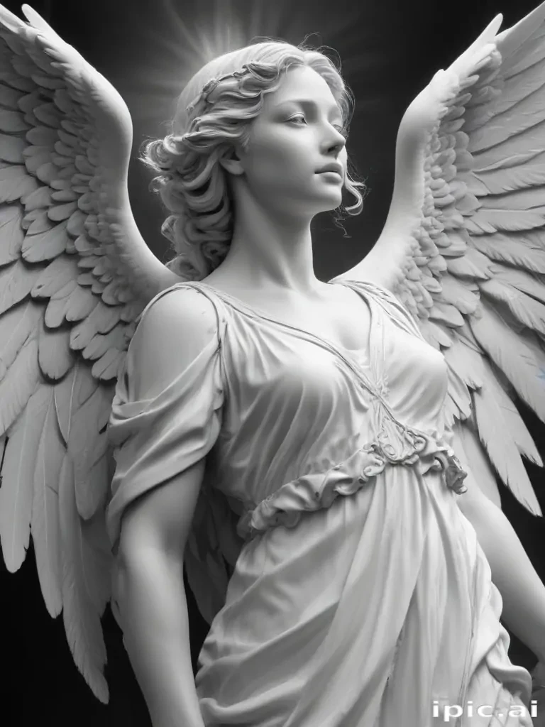 angel clip art black and white