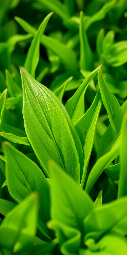 Close-up of lush green foliage, natural lighting, macro lens, f/2.8 aperture, ISO 100, shutter speed 1/200, captured with a DSLR camera.