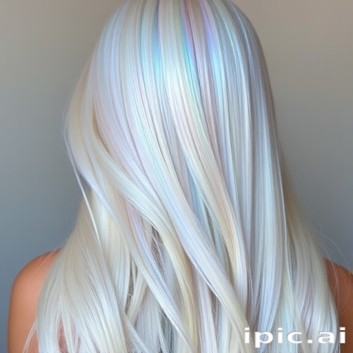 Iridescent opal hair shimmering with subtle pastel hues, Pearl's locks reflect light in a mesmerizing display of color, featuring a long, sleek style that showcases the multifaceted beauty of the gemstone
