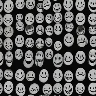 white smiley face black background
