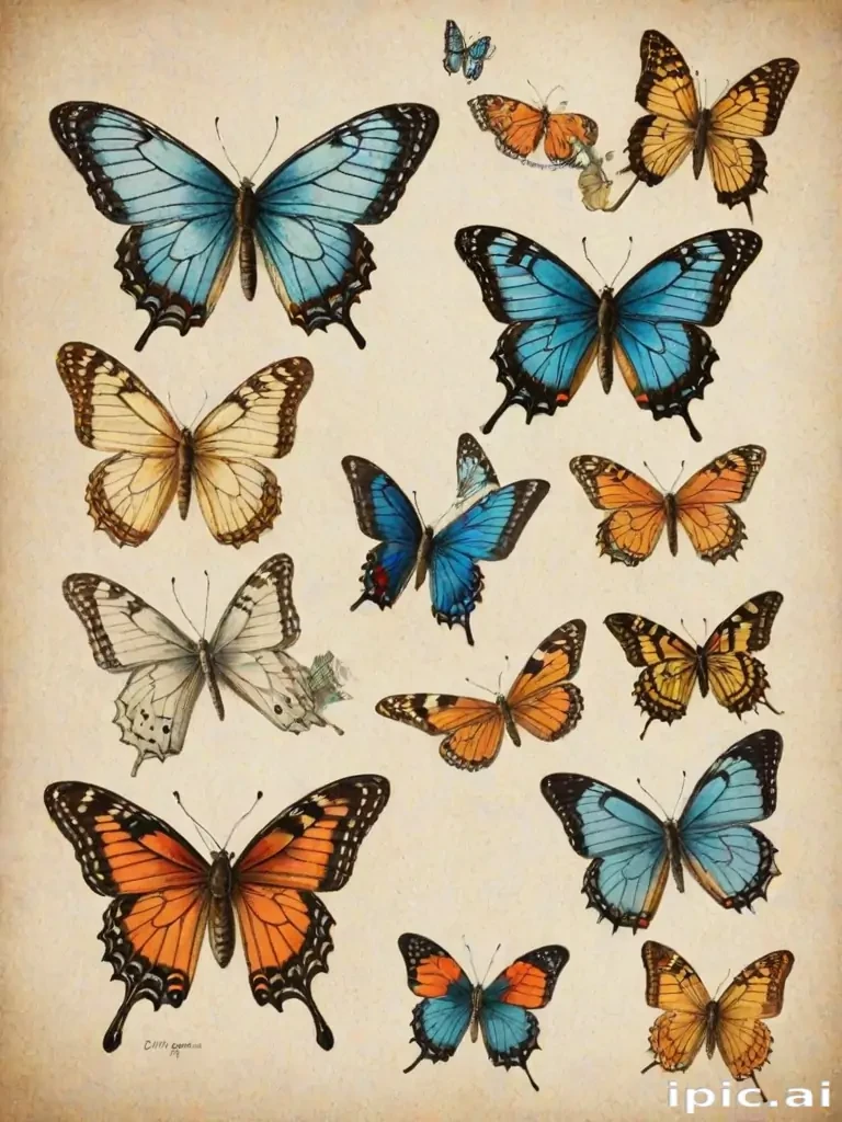 pictures of drawings of butterflies