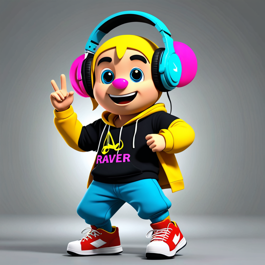 new animation character that loves music who is a raver