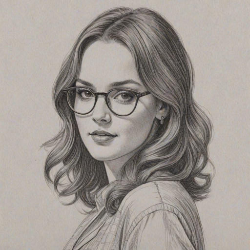 Lovely Leighton Meester, pencil sketch, portrait of Dazzling woman 1963s in glasses, hair style beatnik, outline, clear lines, fine lines, 8k