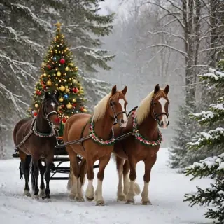merry christmas images with horses