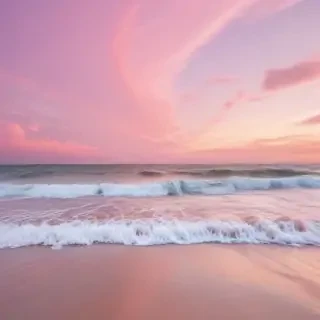 pastel pink beach wallpaper