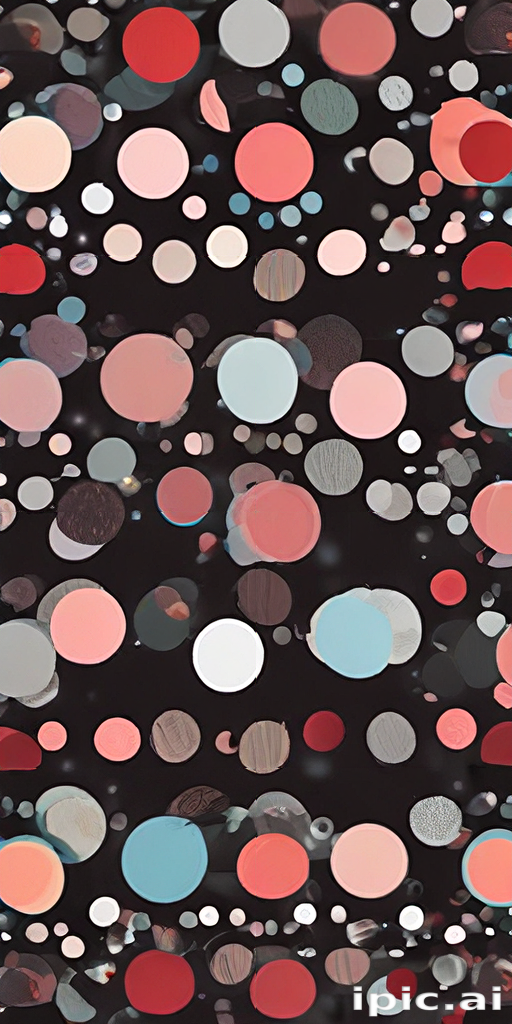 Colorful Abstract Composition of Overlapping Circles on a Dark Background