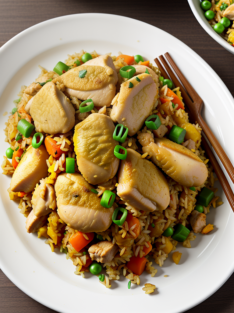 curried fried rice with chicken
