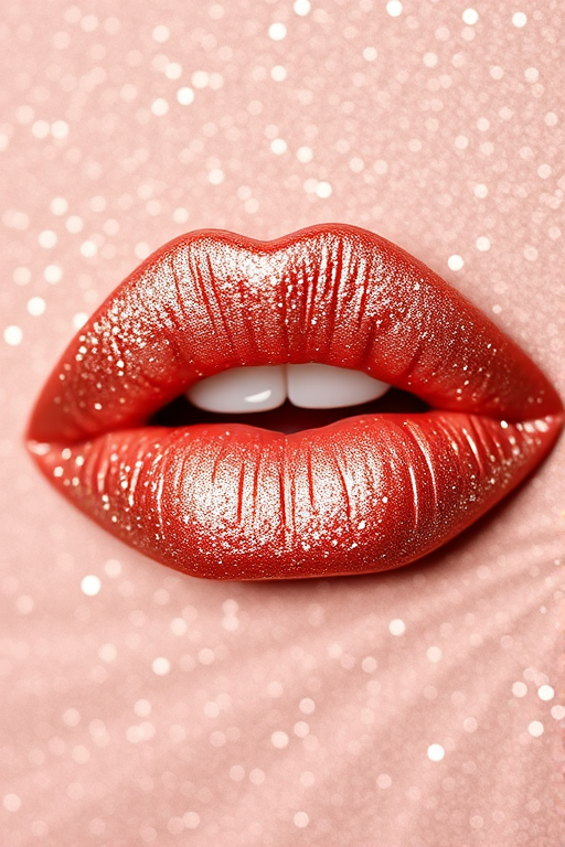 Shimmering rose gold lip mousse "Champagne Bubbles" with a lightweight, whipped texture and fine glitter particles, perfect for glamorous events and holiday parties, non-drying formula