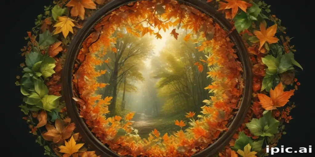 circle with leaves