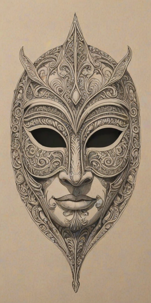 drawing of a mask