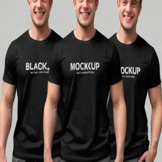 black t-shirt mockup