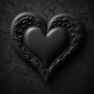 black wallpaper heart