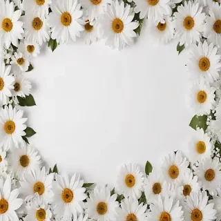 white background with flowers