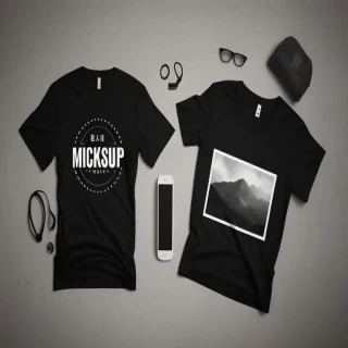 black tee mockup