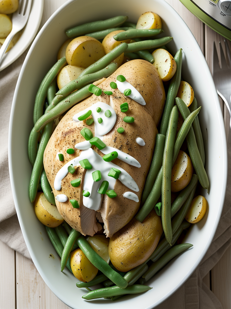 crockpot chicken potatoes and green beans
