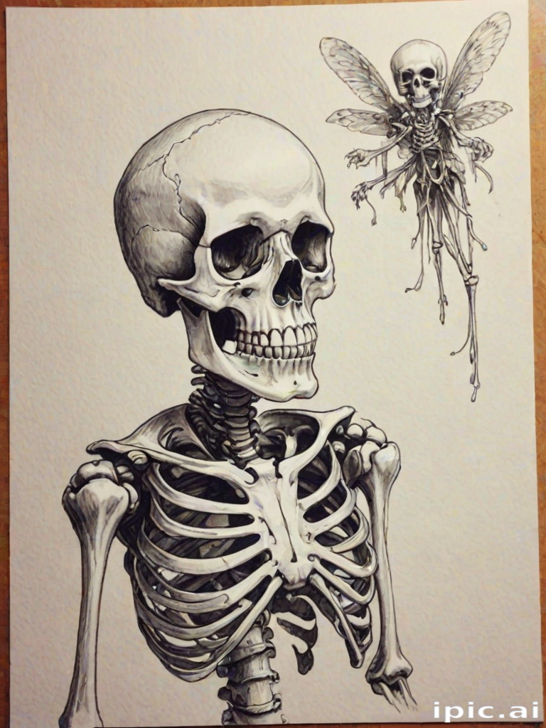 creative skeleton drawings