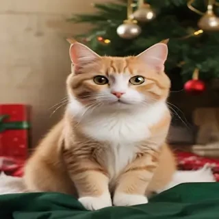 cat christmas background