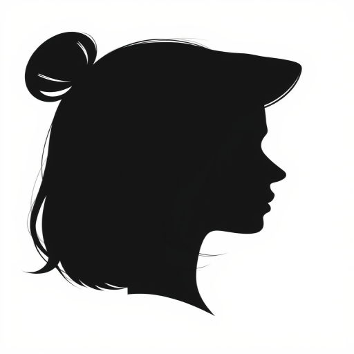 Create a vector-style illustration of a person's silhouette with a neatly styled hair, accompanied by a comb, using a high-resolution setting of 300 DPI, a digital camera view at 50mm focal length, with soft lighting to enhance details and a sharp focus on the subject.