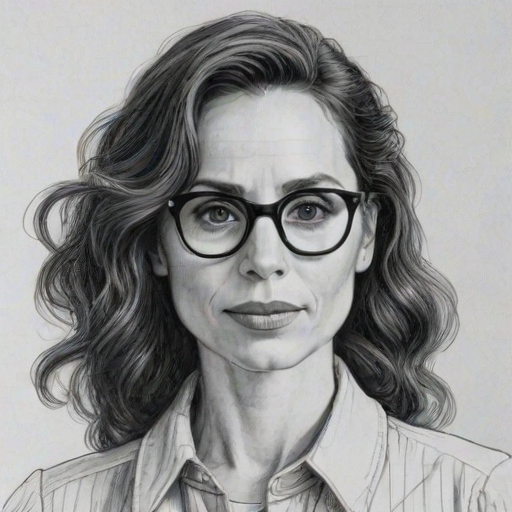 Sublime Minnie Driver, pencil sketch, portrait of Superb woman 1927s in glasses, hair style beatnik, outline, clear lines, fine lines, 8k