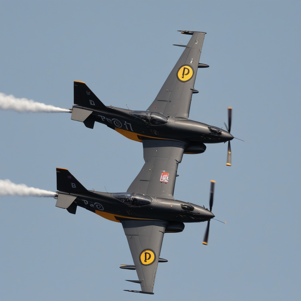 p1 above p2 below