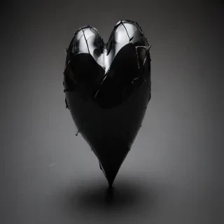 broken black heart