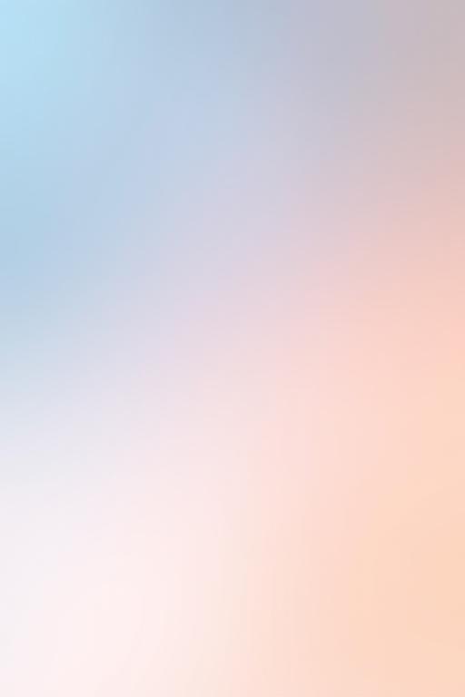 Create a smooth gradient background blending soft shades of blue and light peach, captured with a Canon EOS R5, f-stop 2.8, 1/100 sec exposure, ISO 100, in a portrait view, with a soft focus effect.