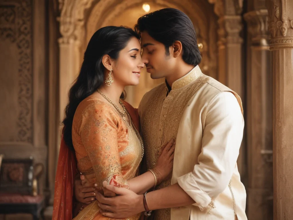 indian son with mom
