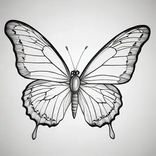 outline drawing of a butterfly
