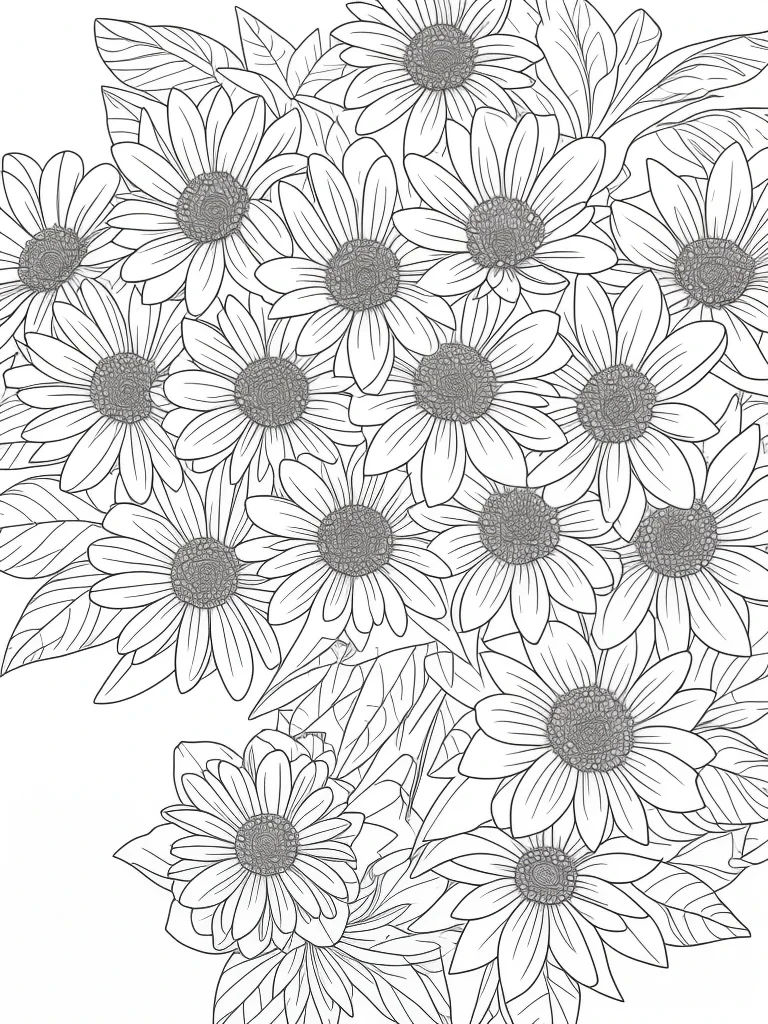 floral line art