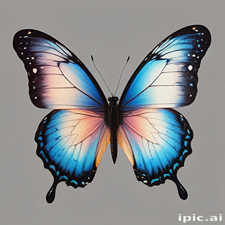 A Vibrant Blue Butterfly with Stunning Patterns and Graceful Wings.