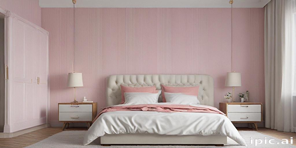 Elegant Pink Bedroom Design Featuring Cozy Bed and Stylish Decor Elements